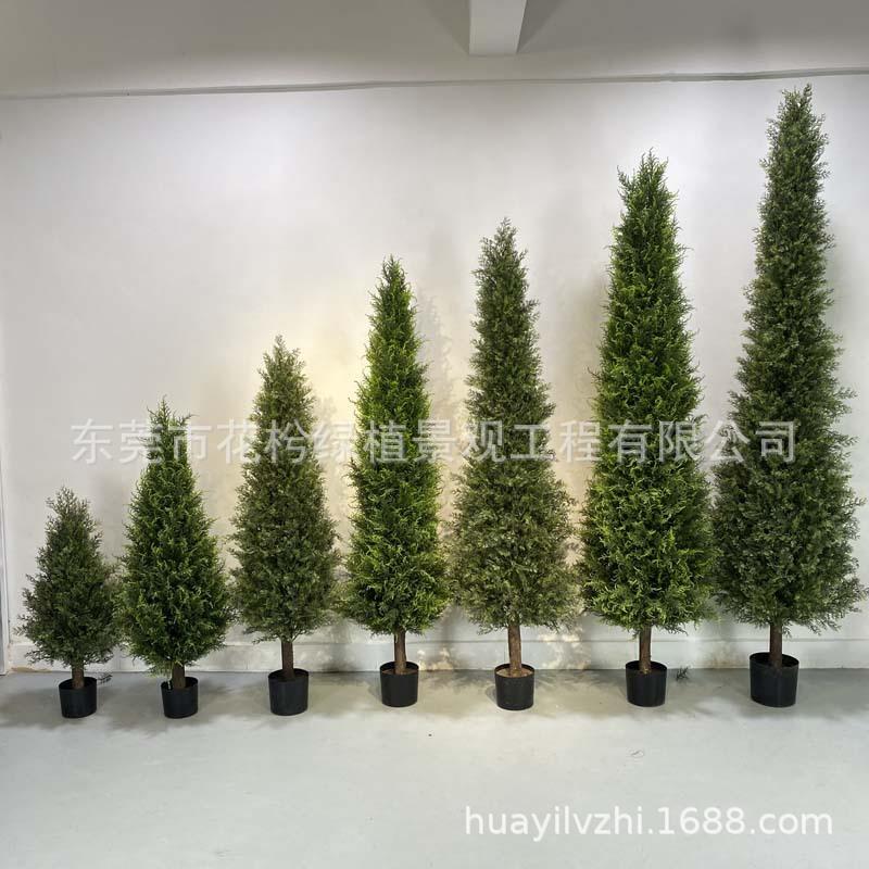 仿真松柏树塔柏塔形树塑胶侧柏崖柏树A字形柏树盆景装饰摆件图片