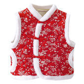 东北大花马甲儿童男女童2023新款 潮棉袄马甲加厚外穿轻薄棉服马甲