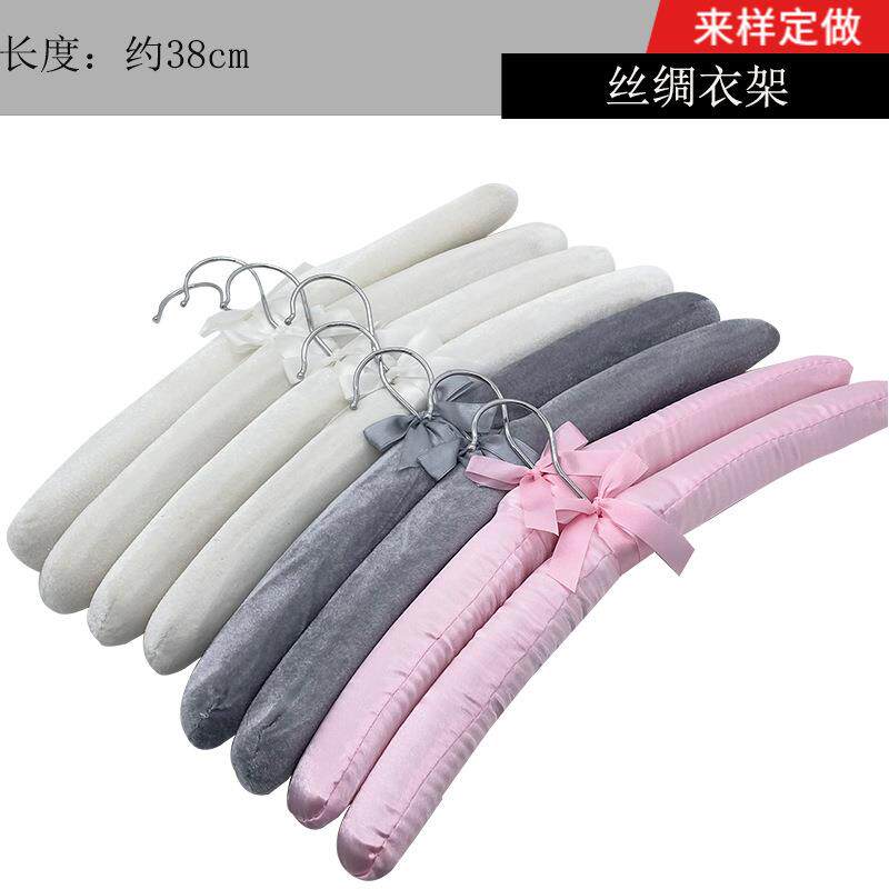 佰客喜淡黄色海绵布艺衣架防滑不起包婚纱礼服专用衣挂