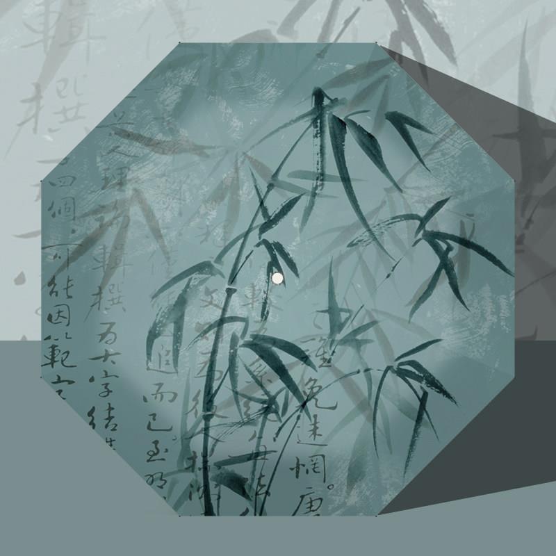 中国风式竹制全自动女颜伞,中国风式男士防晒伞,晴雨两用,便携
