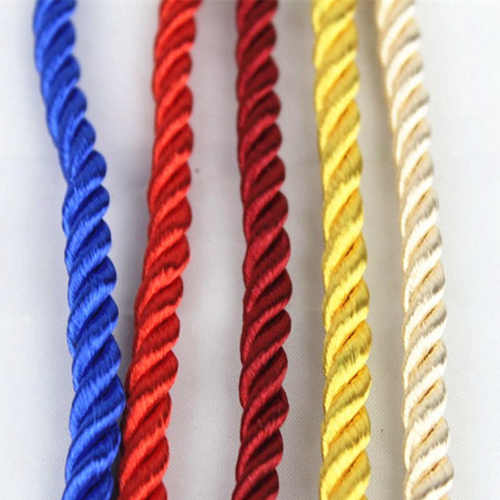 厂家热卖35cm*5mm三股绳纸袋手提绳涤纶绳柄现货批发扭绳彩色定制