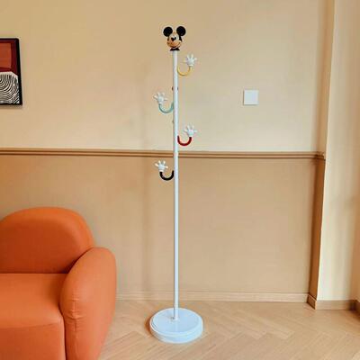 卡通衣帽架落地儿童房间进门置物挂衣架网红奶油风衣帽间挂包衣架