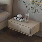 佛山工厂实木床头柜简约现代轻奢悬浮网红小型卧室床边皮面小柜子