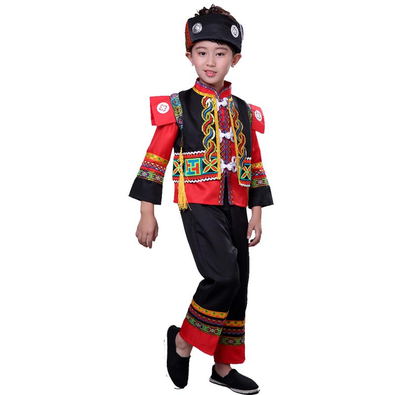 正品儿童数民族表演葫服男童苗族演出服壮服族三月三舞少蹈芦丝表