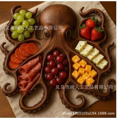 跨境爆款Octopus Charcuterie Platter 章鱼水果拼盘家居客厅装饰