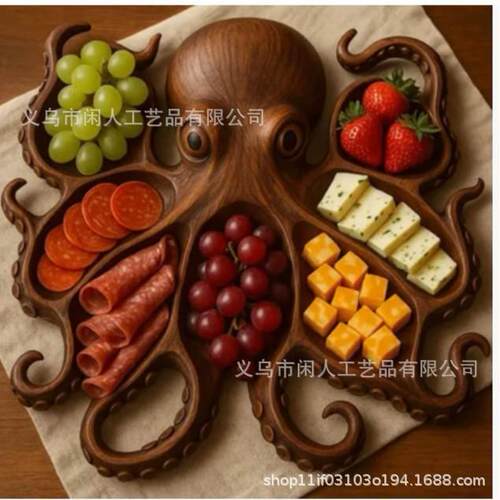 跨境爆款Octopus Charcuterie Platter 章鱼水果拼盘家居客厅装饰