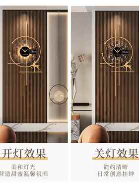 意挂钟VZI客厅现钟代简约艺术创静音钟表家用轻奢大气时栅壁灯格
