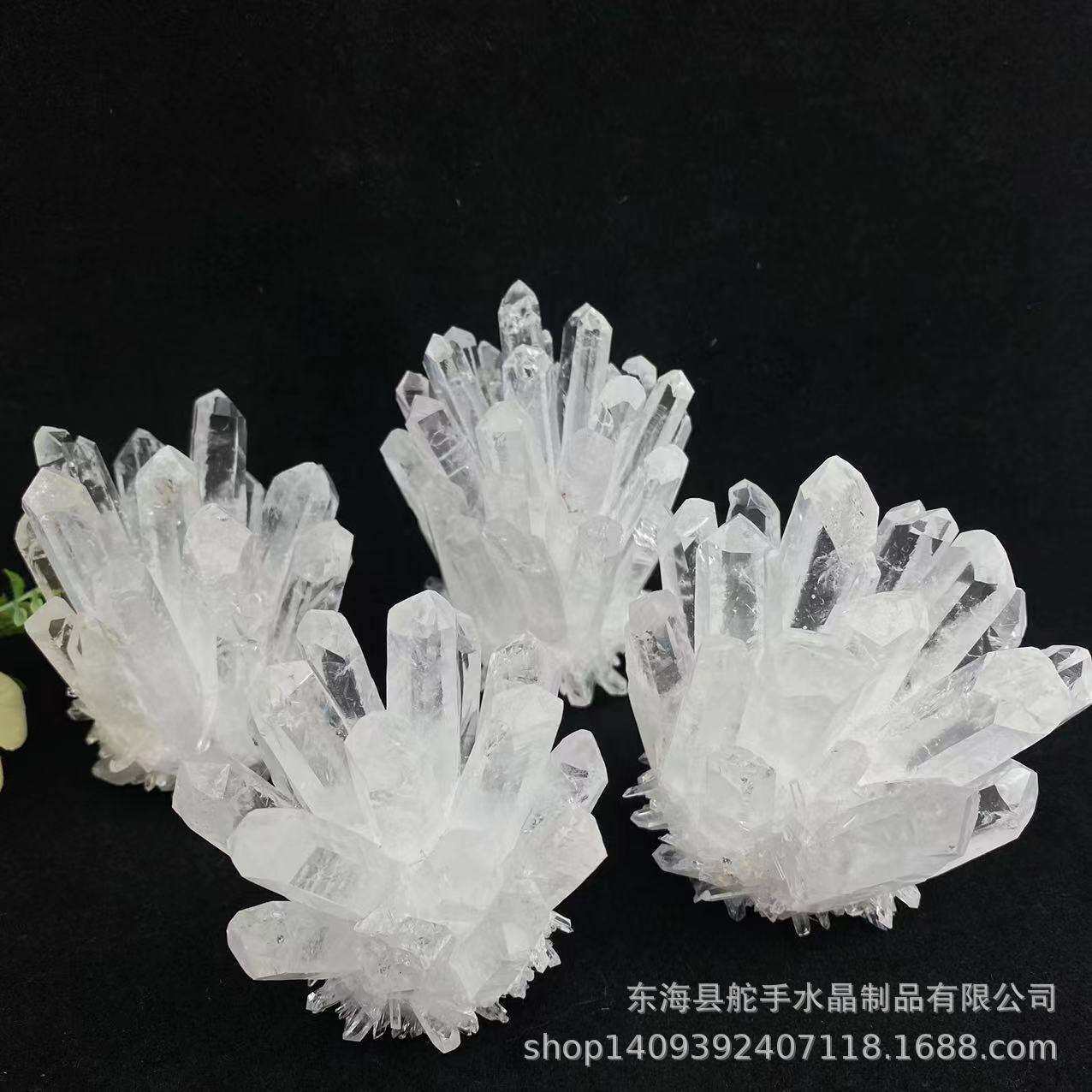 天然白水晶簇原石摆件白水晶客厅办公室新家装饰摆件高档饰品