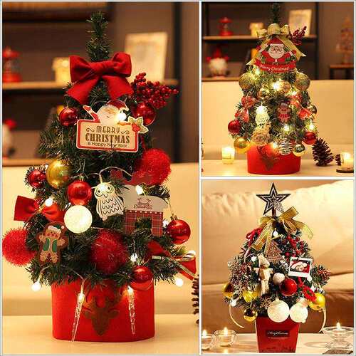 迷你圣诞树桌面摆件家用小型加密圣诞节装饰品套餐christmas tree