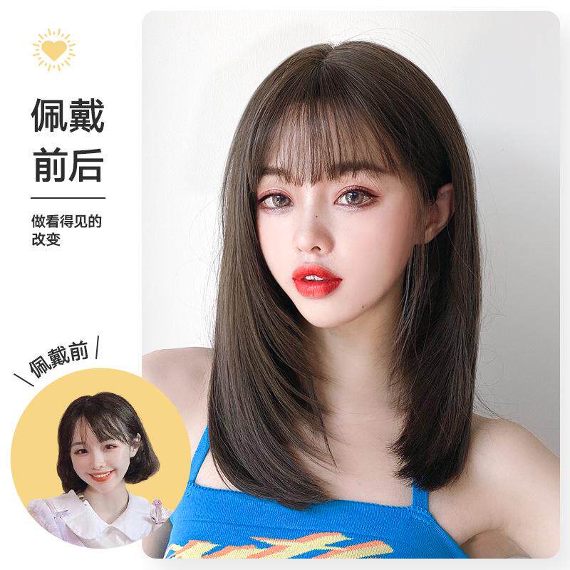 新款直销假发女长发层次网红锁骨发圆脸修脸发型中长发内扣长直发