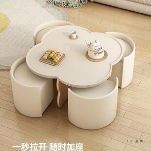 奶油风茶几客厅2026新款小户型现代简约设计师创意网红圆形茶桌