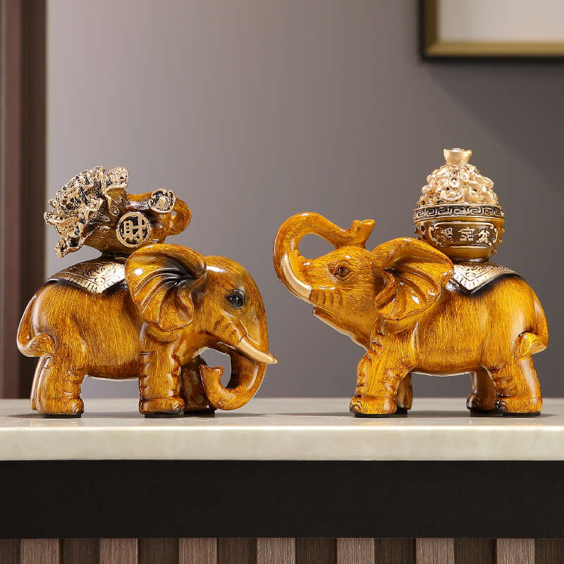 家居装饰品客厅大象茶几电视柜桌面摆件办公室工艺品创意酒柜玄关