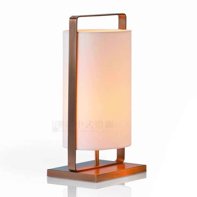 新中式铁布艺高低矮长方形台灯酒店别墅样板房卧室床头书房茶几灯