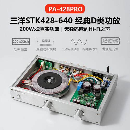 BRZHIFI发烧级功放机大功率家用功率放大器厚膜D类PA-428PRO