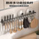 免打孔厨房挂钩挂杆不锈钢排钩勺子铲子挂架置物架壁挂式 锅盖收纳