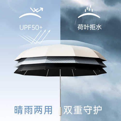 ZUODU左都遮阳伞全自动反向伞黑胶晴雨两用防晒加大加厚新品