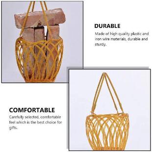 Iron 2pcs Rustic Container Plastic Storage Basket woven