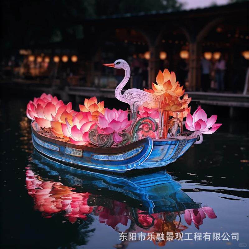景观花灯彩船景区河道巡游水上表演节庆活动宣传企业灯展节日灯会