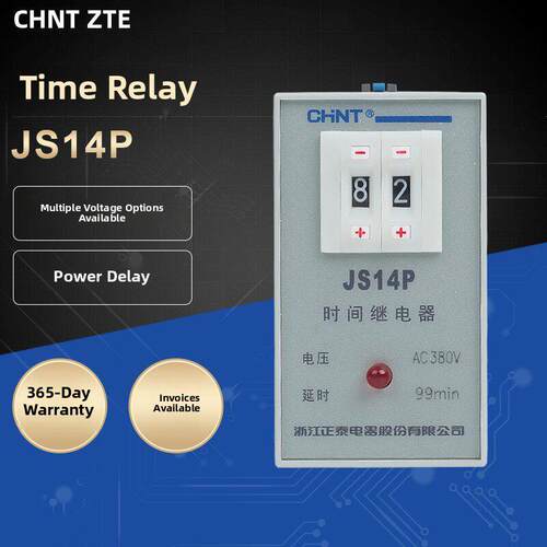 正泰时间继电器 JS14P 数字显式通电延时继电器AC220v 380V 24v
