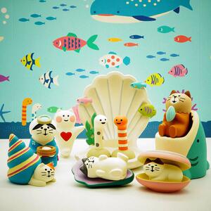 日杂创意海洋水族馆贝壳鲨鱼猫咪公主海女可爱萌物少女心礼物摆件
