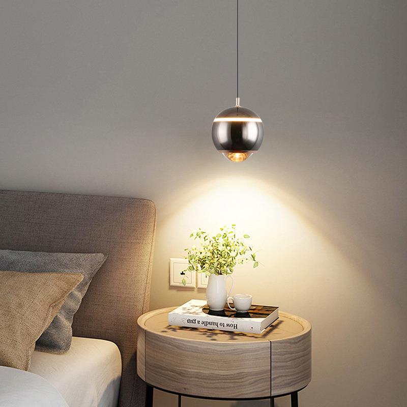床头吊灯极简现代轻奢卧室小吊灯创意个性餐厅玄关吧台升降吊线灯