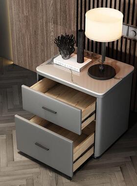 郎梵森轻奢物三床头柜岩板装实木卧室床边柜免安抽小型落Z-07地储