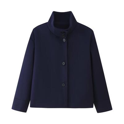 Women's standing collar short jacket woolen coat top