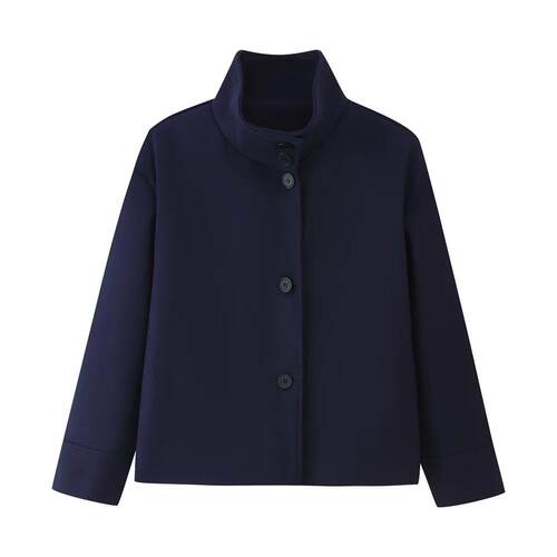 Women's standing collar short jacket woolen coat top