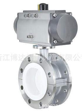 气动法兰衬氟蝶阀D641F46-25CDN150气动切断蝶阀