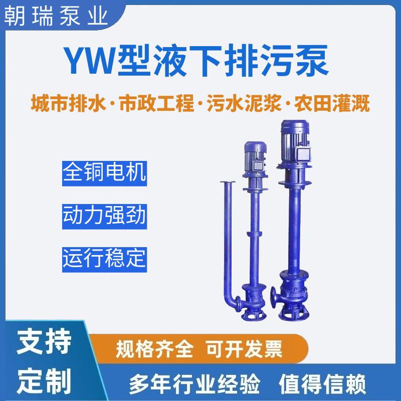 YW液下排污泵YW型立式污水泵无堵塞单管双管长轴泵高效高效排污