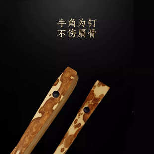 精工梅妃竹文玩折扇 空白宣纸苏工扇面手工湘妃竹斑竹折扇子