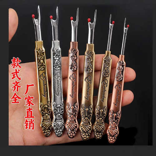 复古锌合金拆线器 DIY缝纫配件挑线器大号割线刀十字绣工具拆线刀