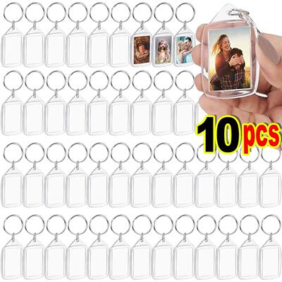 1/5/10PCS Clear Tassels Acrylic Photo Frame Keychain Photo I