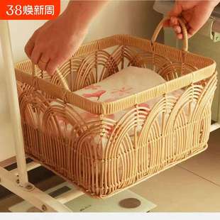 卫生间收纳篮防水藤编筐衣物筐菜篮子衣服整理箱脏衣篮家用编织