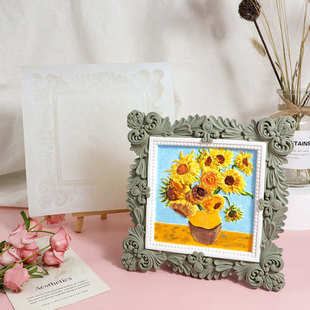 梵高向日葵名画硅胶模具diy手工家用客厅卧室香薰石膏摆件扩香石