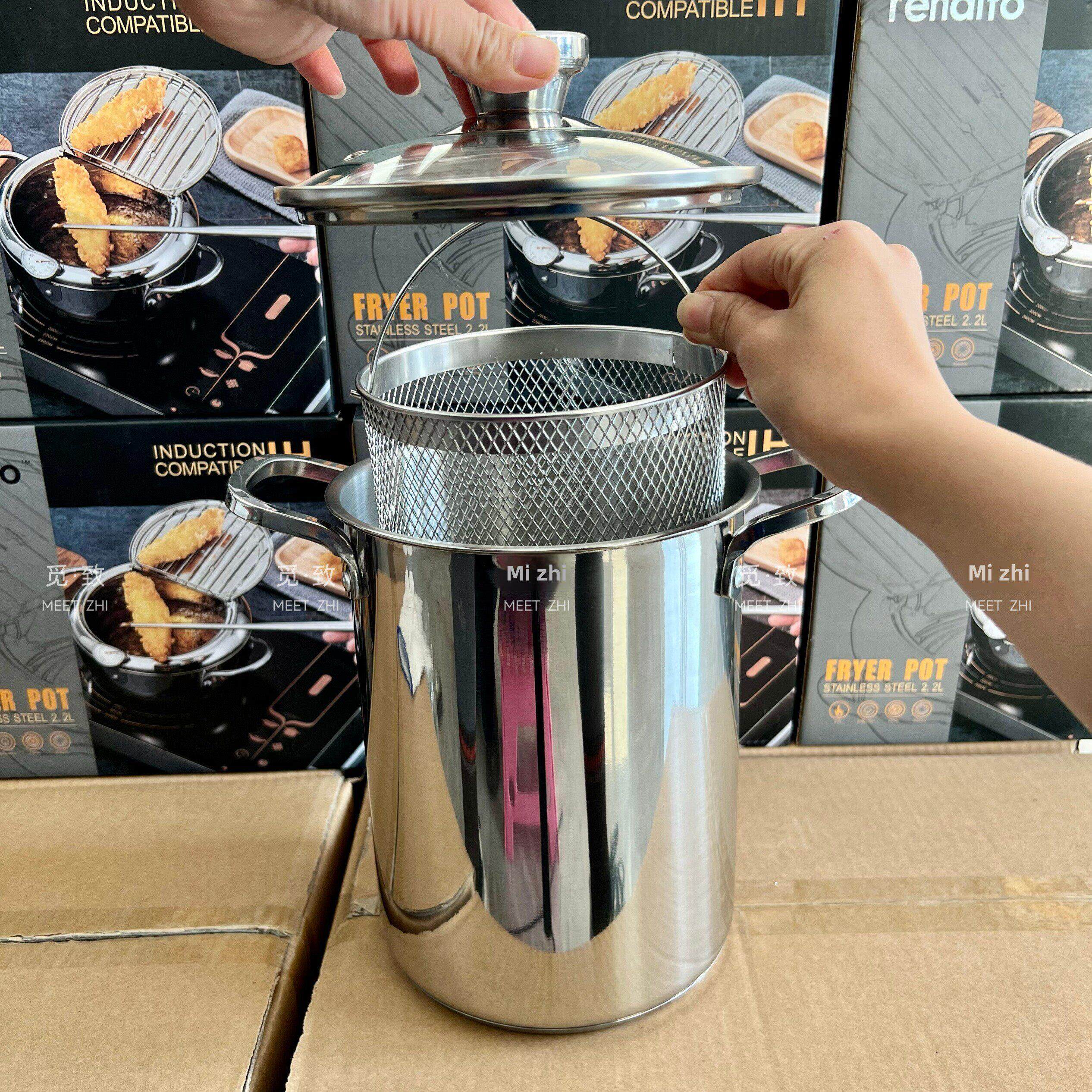 304不锈钢芦笋锅小煎锅深汤锅玉米面食通心粉锅深炖锅汤锅与排水