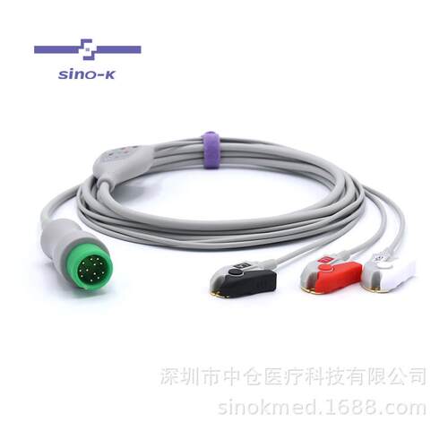 兼容科曼3导心电夹式NC8NC10/STAR8000E/C30C50C60C80/NC3NC8NC12