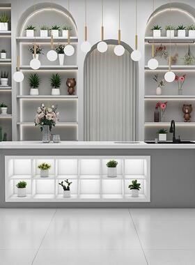 花店操台收银台工花艺w369639作台水果果切台公司水吧台家用大店