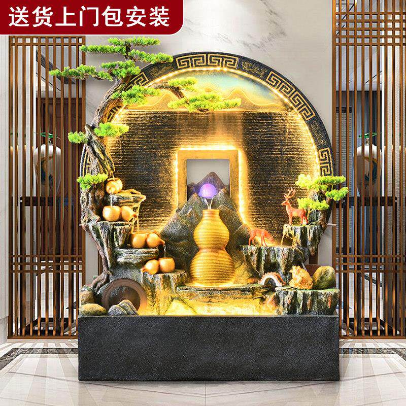 入户玄关水幕墙流水墙客厅流水喷泉景观乔迁新居开业礼品装饰摆饰