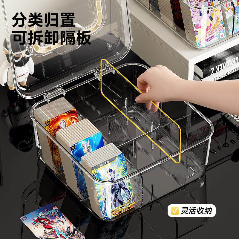 头绳收纳盒透明带盖防尘大容量多功能桌面分格儿童发卡发饰整理盒