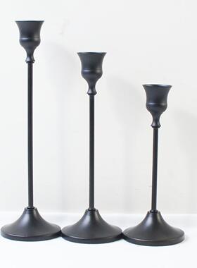 北欧金属烛台简约合金蜡烛台摆件黄铜色烛台婚庆道具创意烛台