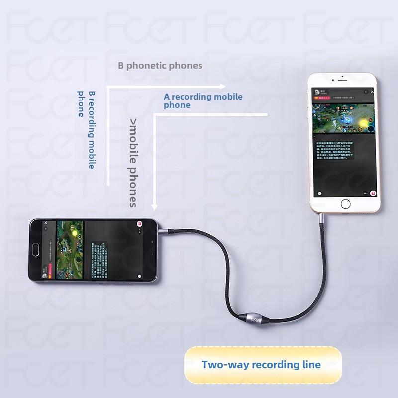 Fttq6A音频对录音线双向互录机内部录音线手机3.5声卡线直播转发器适配器电缆