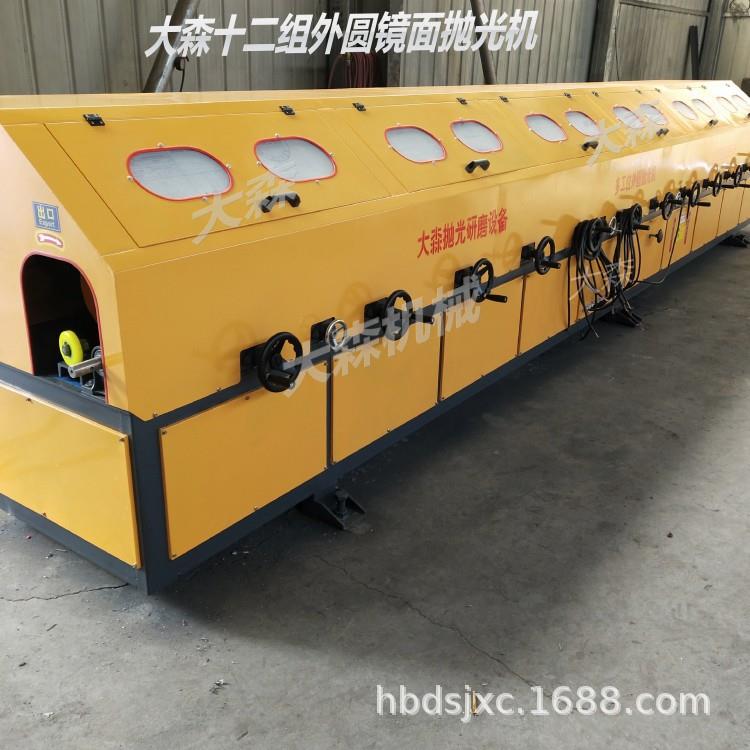 供应大型不锈钢圆管抛光机全封闭十二工位外圆镜面抛光机全自动