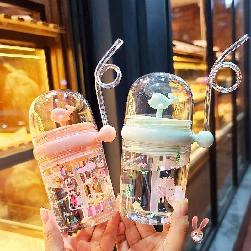 鲸鱼喷水杯海豚小金鱼会喷水的儿童可爱幼儿园吸管杯子宝宝喷泉杯图片