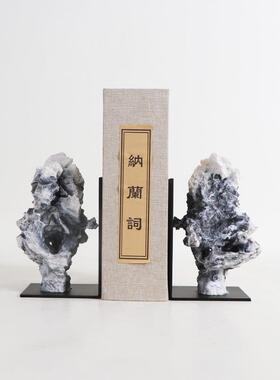 新中式书房书档摆件样板房软装饰品售楼处金属书靠书立艺术摆件