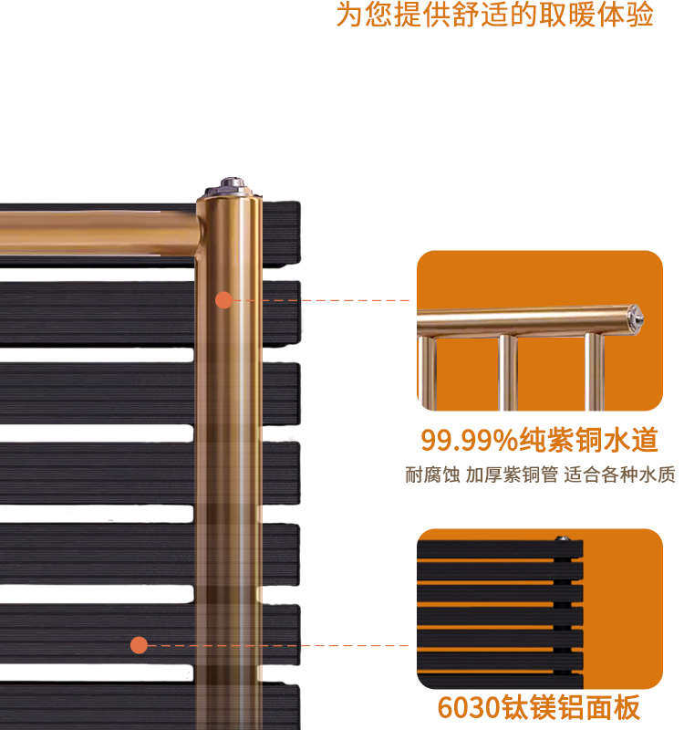 Радиатор отопления sd670t暖气片松尚横挂钛镁铝铜铝超矮超长家用水暖集中自主散热片