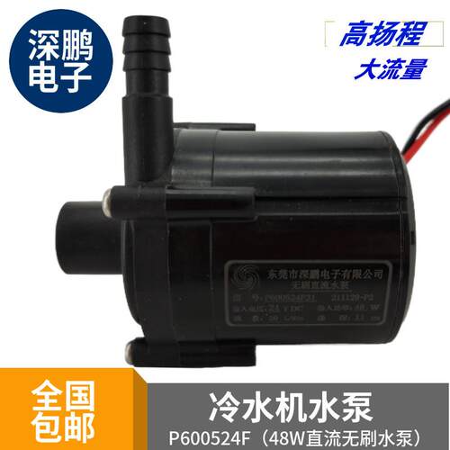 深鹏24V冷水机水泵 直流无刷P600524F 广东工程塑料水泵 电动冷水
