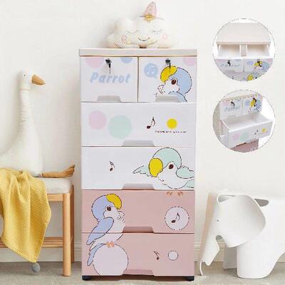 Plastic Drawers Dresser Storage Cabinet with 6 Drawers