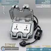 英国标准香港及澳门户外英国标准防水电拖板英国电力防雨插座箱漏