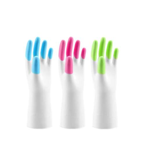 洗碗手套家务乳胶防水清洁胶皮手套厨房家用洗衣塑钢地摊炫指手套